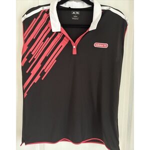Adidas Climacool Women's Golf Polo Shirt Tank Black Pink Collared Sleeveless L